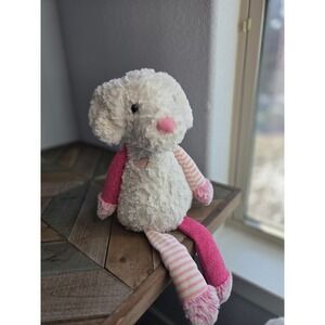 Aurora Purely Luxe Soft Long Leg‎ Puppy Dog Plush Stuffed Animal White Pink 19"